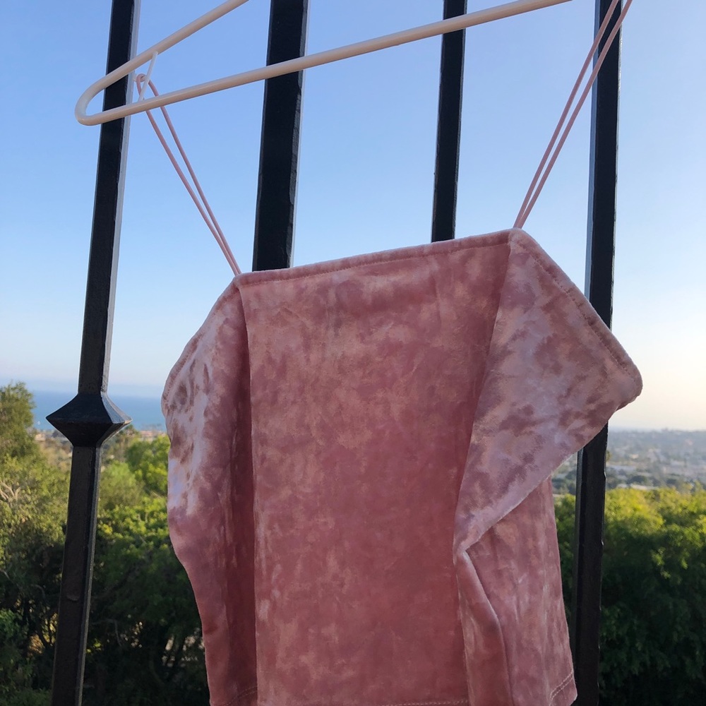 Pink velvet top